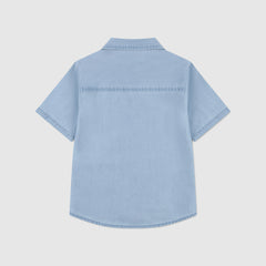 Short Sleeve Woven Shirt Toddler 2T-4T - Avalon - Light Wash