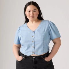 Moxie Blouse (Plus Size) - Soft As Butter - Medium Wash
