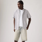 Authentic Short-Sleeve Button-Down Shirt - Aldwyn Stripe Smoked Pearl - Grey