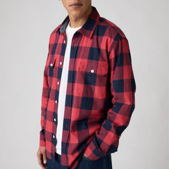 Classic Worker Overshirt - Albany Plaid Jalapeno - Red