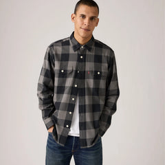 Classic Worker Overshirt - Albany Plaid Smoked Pearl - Grey
