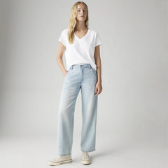 Baggy Carpenter Linen+ Denim Lightweight Women's Jeans - Luxury Trip - Light Wash