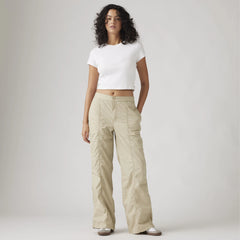 Baggy Parachute Women's Pants - White Pepper - Tan