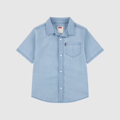 Short Sleeve Woven Shirt Little Boys 4-7 - Avalon - Light Wash