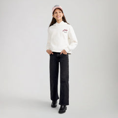 Wide Leg Jeans Big Girls 7-16 - Wish me Luck - Black