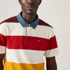 Classic Short-Sleeve Rugby Shirt - Wesley Stripe Egret - Multi-Color