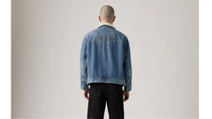 Western Sherpa Trucker Jacket - Open Sail - Medium Wash