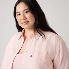 Darlene Shirt (Plus Size) - Rivington Stripe Cry - Pink