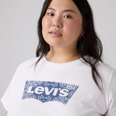 Perfect Logo T-Shirt (Plus Size) - Plus Bandana Bw Fill - White