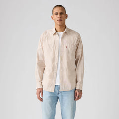 Classic One Pocket Standard Fit Shirt - Susannah Plaid White Pepper - Brown