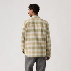 Lightweight Plaid Overshirt - Moss Ombre - Green