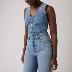 Denim Wide-Leg Jumpsuit - Own It Jumpsuit - Medium Wash
