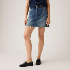 Deconstructed Skirt - Free Lunch Skirt - Dark Wash
