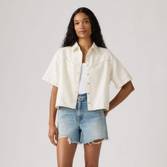 Logan Short-Sleeve Denim Shirt - Truth Slip - White