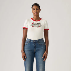 Graphic Rickie Ringer T-Shirt - Groovy Jeans - Neutral