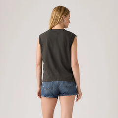 Graphic Logo Boxy Tank Top - Tank Archival Boots - Black