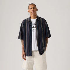 Short-Sleeve Dawson Shirt - Henderson Stripe Navy - Blue