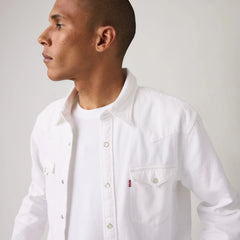 Barstow Western Denim Shirt - Cloudy Skys - White