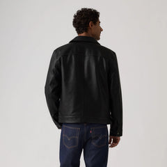 Faux Leather Jacket - Black - Black