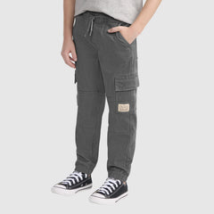 Relaxed Cargo Joggers Little Boys 4-7 - Revolver Grey - Grey