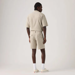 XX Chino Authentic Relaxed Lightweight Twill 8" Men's Shorts - Silver Birch Cadiz Plaid Seersucker - Brown