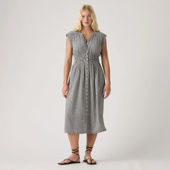 Beatrice Midi Dress - Patricia Check Anthr - Black
