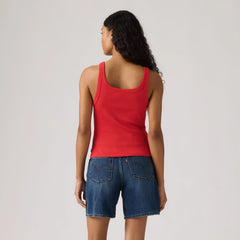 Essential Ribbed Tank Top - Urban Red - Red