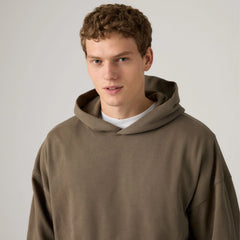 Soft Boxy Garment Dye Hoodie Sweatshirt - Garment Dye Bungee - Brown