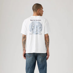 Relaxed Fit Vintage Graphic T-Shirt - Sunrise Sessions Bright White - White