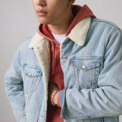 Type III Sherpa Trucker Jacket - Kentucky Blue Sherpa - Light Wash