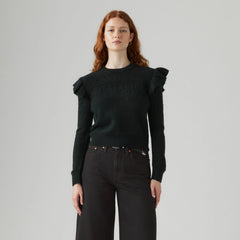 Shane Flutter Sleeve Sweater - Anthracite Night - Black