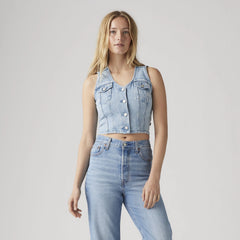 Bella Denim Corset Top - I Will - Medium Wash