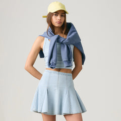 Godet Mini Lightweight Skirt - Of Course Stone - Medium Wash