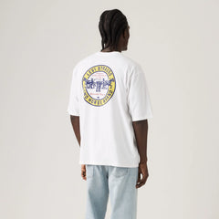 Half-Sleeve Loose Graphic Pocket T-Shirt - Worlds Finest Denim - White