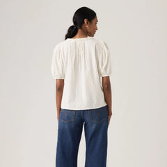Reese Short-Sleeve Blouse - Tofu - White