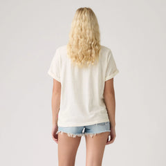 Julie Slub Short-Sleeve Tee - Egret - White