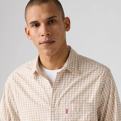Classic One Pocket Standard Fit Shirt - Susannah Plaid White Pepper - Brown