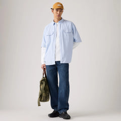 Short-Sleeve Pacifica Loose Oxford Shirt - Allure - Blue