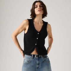 Helen Mini Boucle Vest - Anthracite Night - Black
