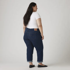 Boyfriend Women's Jeans (Plus Size) - Cobalt - Dark Wash