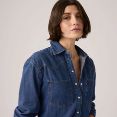 Teodora Western Shirt - Air Space - Dark Wash