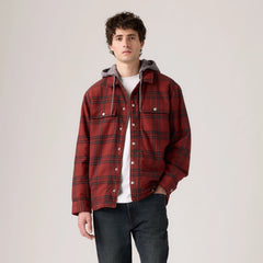 Francisco Sherpa Flannel Jacket - Colt Plaid Russet Bracken - Brown