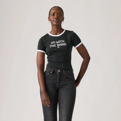 Graphic Rickie Ringer T-Shirt - I'm with the Band - Black