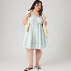 Lulu Mini Dress (Plus Size) - Watch Me - Light Wash