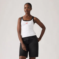 Graphic Logo Essential Tank Top - Spicy Pepper W Glitt - White