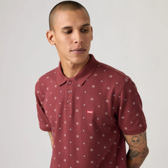 Housemark Polo Shirt - Ebba Geo Oxblood - Red