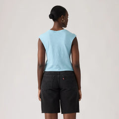 Jemma Knot Sleeveless Tee - Air Blue - Blue