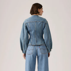 Sculpted Trucker Jacket - Dolly Day - Medium Wash