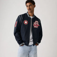 Varsity Patch Bomber - Navy - Blue