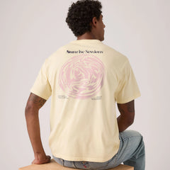 Relaxed Fit Vintage Graphic T-Shirt - Sunrise Sessions Rutagbaga - Tan